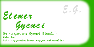 elemer gyenei business card